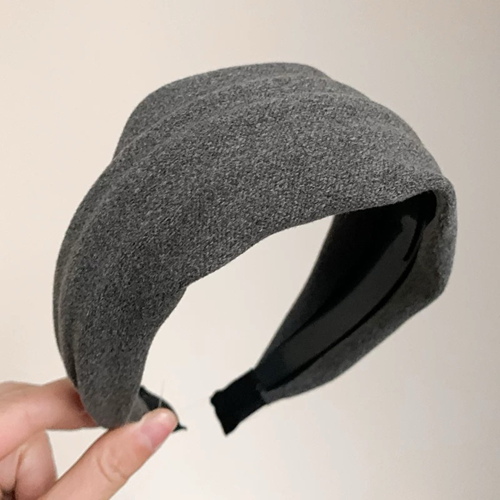 Gray Textured Headband, Headband for Women, Non Slip Wide Trendy Headbands